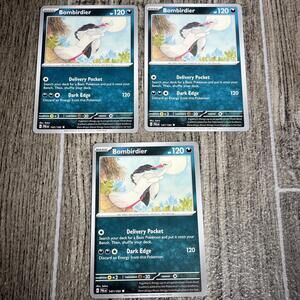 3X Pokemon TCG Paldea Evolved Bombirdier Regular Uncommon 147/193 EX/LP